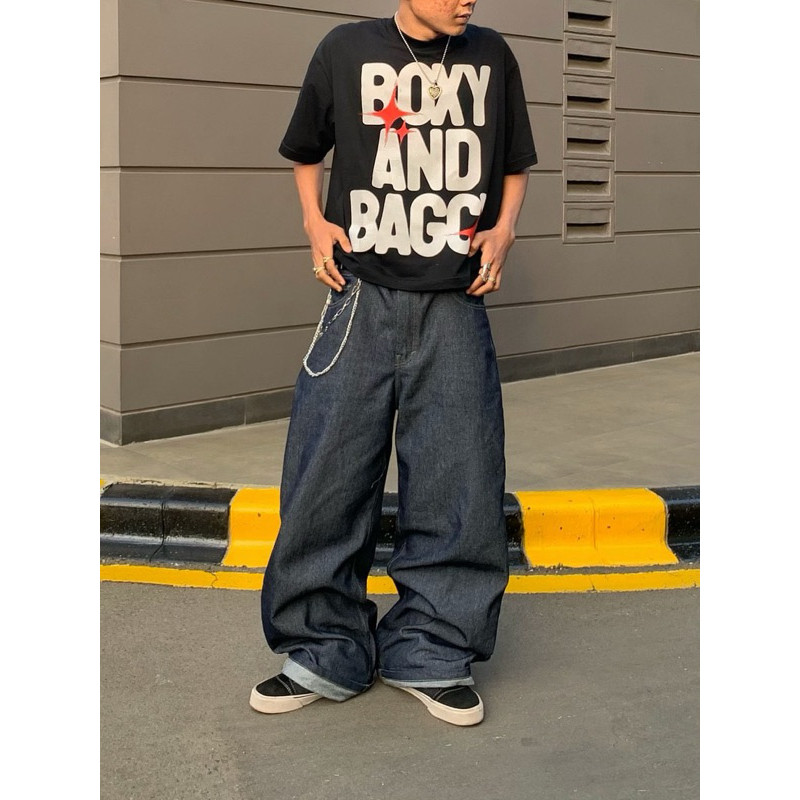 Jual Boxy And Baggy Figure T-Shirt Boxy Fit Black Timeless Circle ...