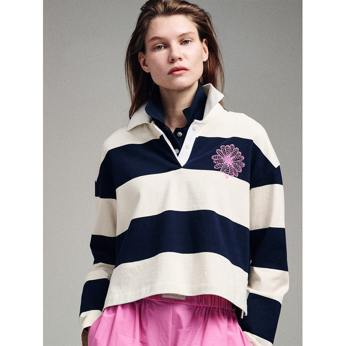 Mardi Mercredi Rugby Shirt Stripe Flower: Playful