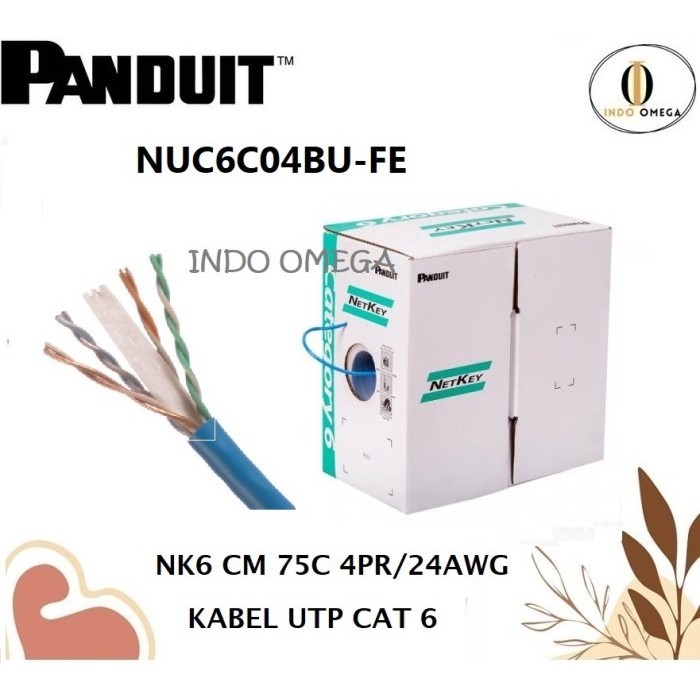 Jual Panduit UTP CAT 6 Netkey Kabel Copper UTP C6 NUC6C04BU- FE Warna ...