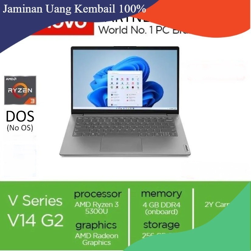 Jual PROMO Lenovo V14 ALC G2 AMD Ryzen 3 5300U RAM 4GB 256GB SSD Radeon ...