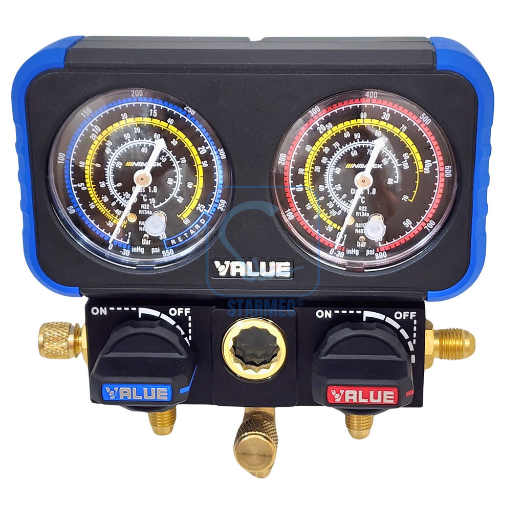 Jual Manifold AC Value R32 R410a R22 Double Gauge VRM2-B-0401 | Shopee ...