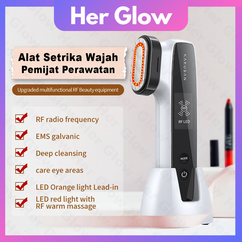 Jual Her Glow ⭐garansi 1 Tahun⭐ 7 In 1 Alat Setrika Wajah Pemijat