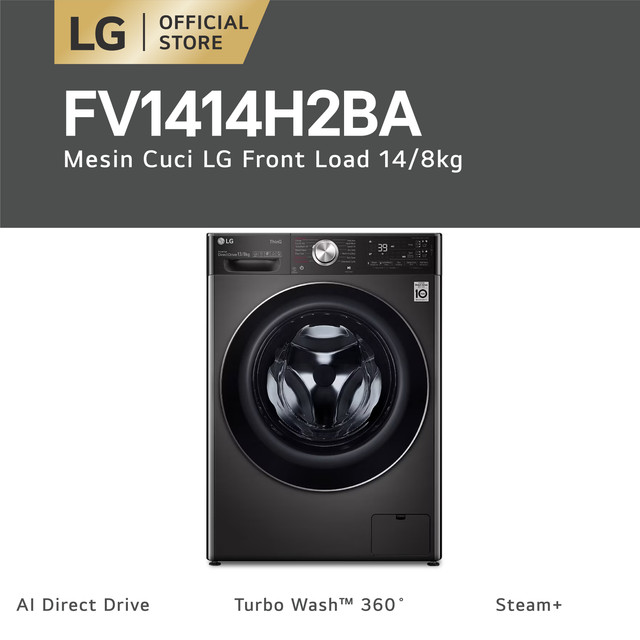 Jual LG Mesin Cuci Front Loading Washing Machine 14kg & Dryer 8kg