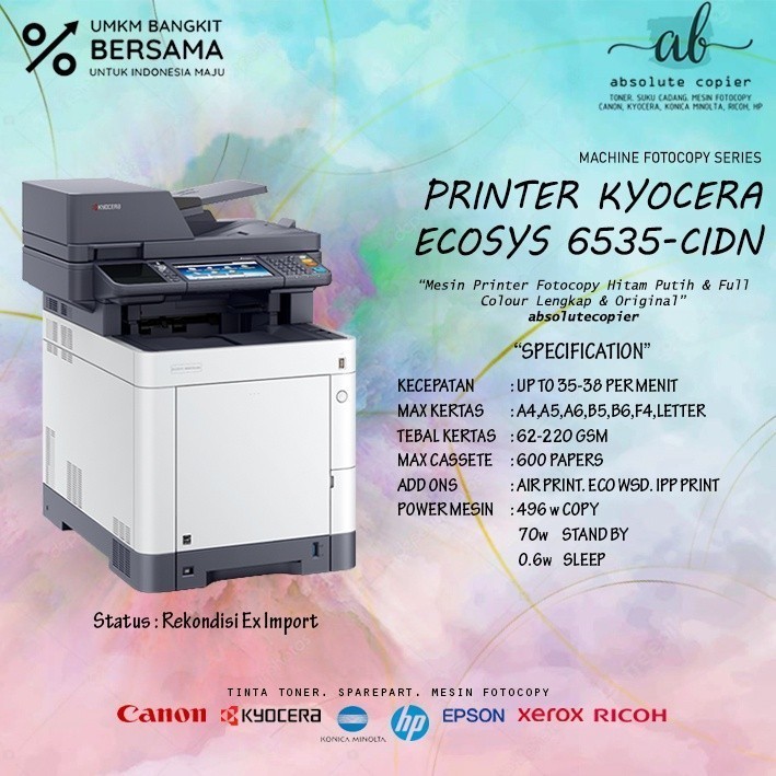 Jual New Mesin Fotocopy Kyocera Warna M Cidn M Cidn Printer Colour Low Cost Printing