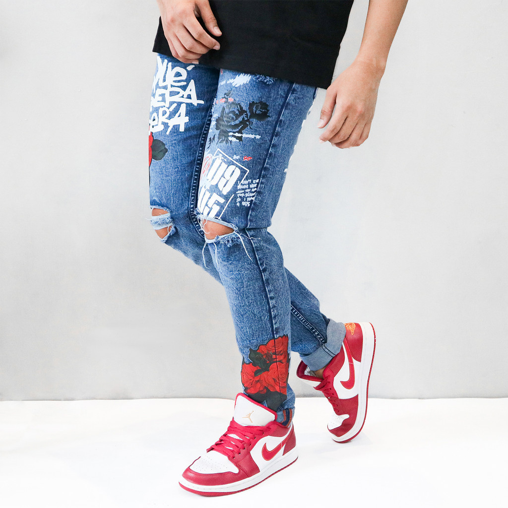 Papago - Celana Jeans Pria Skinny Slimfit Jeans - Rose