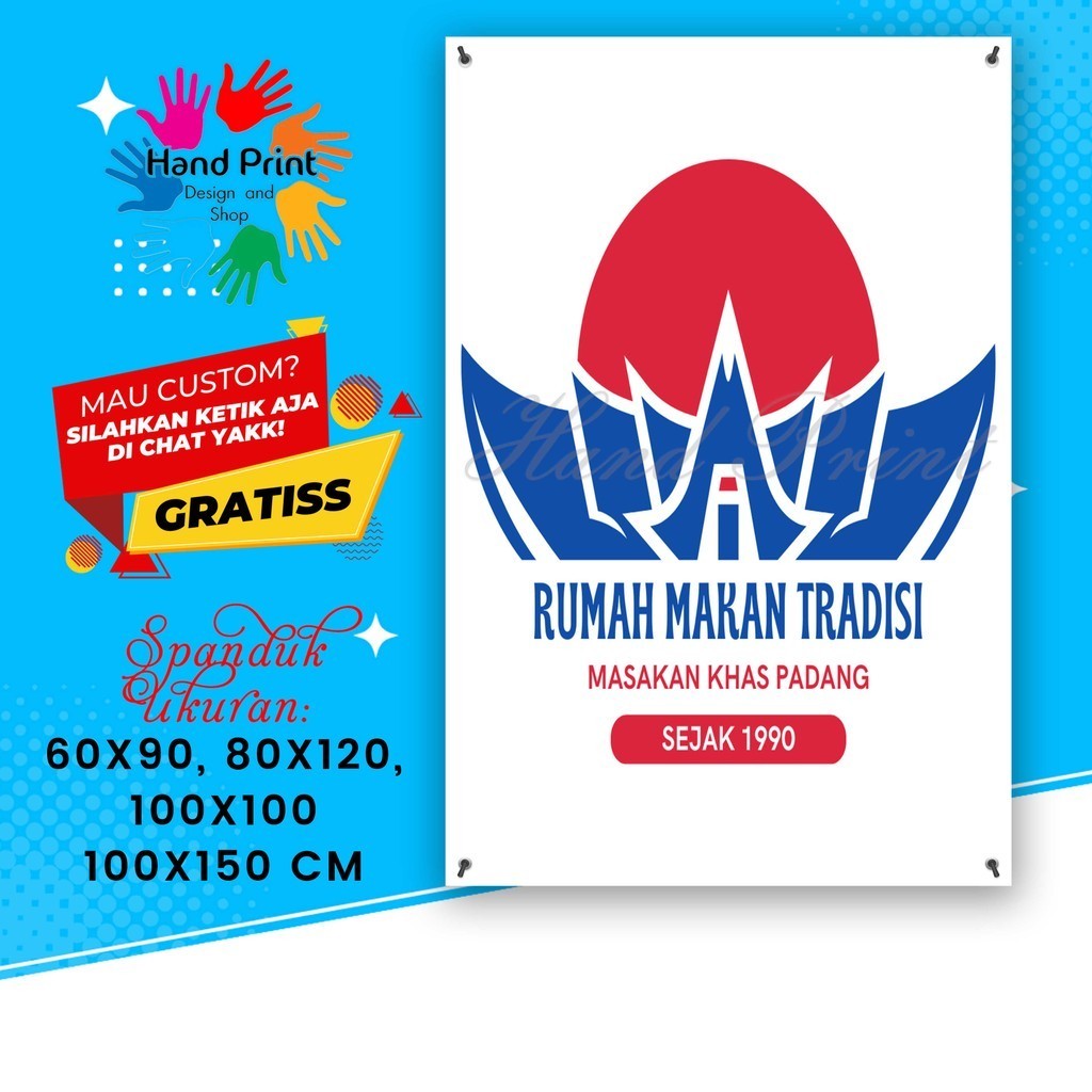 Jual Cetak Spanduk Banner Jualan Masakan Padang Rumah Makan Rendang B