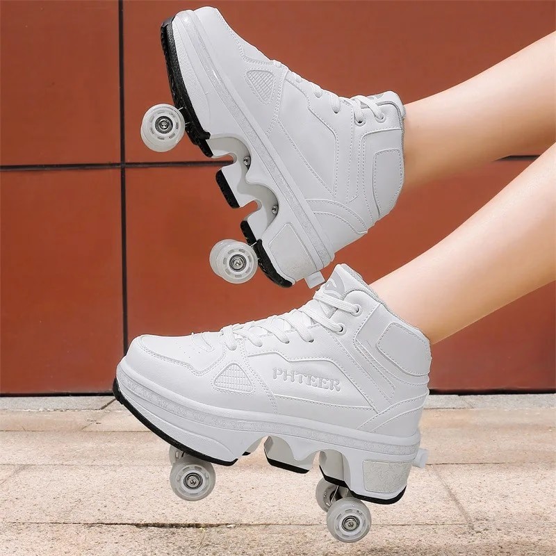 Jual Kids Deformation Roller Skates Shoes Wheels Parkour Sport