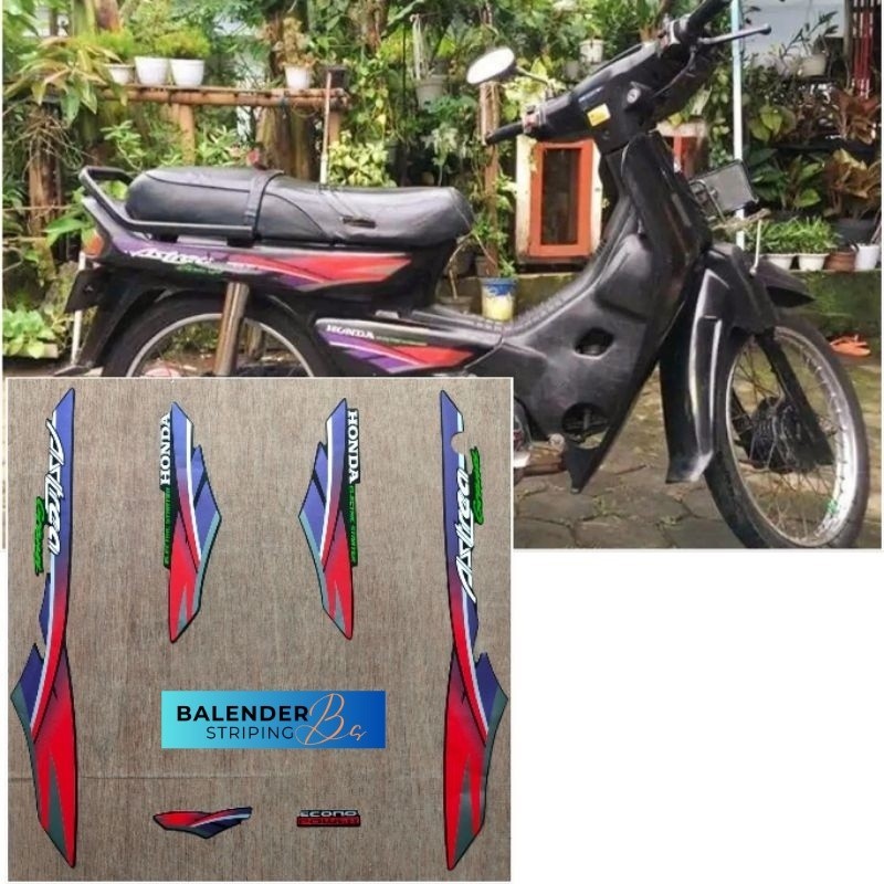 Jual Striping Motor Original Honda Astrea Grand Hitam Lis Merah Tahun ...