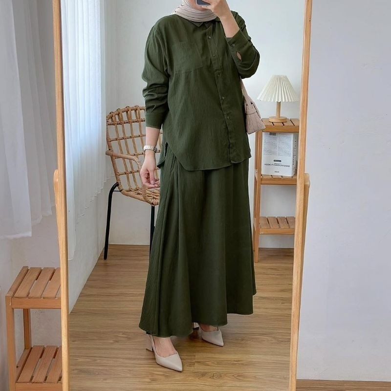 Jual Humaira One Set Skirt Rok Premium | Setelan Rok Crinkle Airflow ...