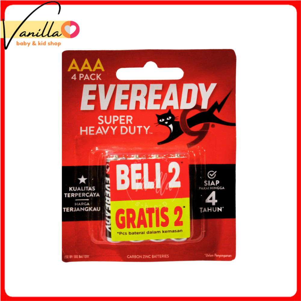 Jual Eveready Super Heavy Duty AAA / A3 BP4 Baterai Hitam 4pcs | Shopee ...