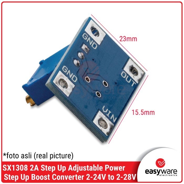 Jual Step Up 2A SX1308 Step Up Adjustable Power Module 2-28V 2A ...