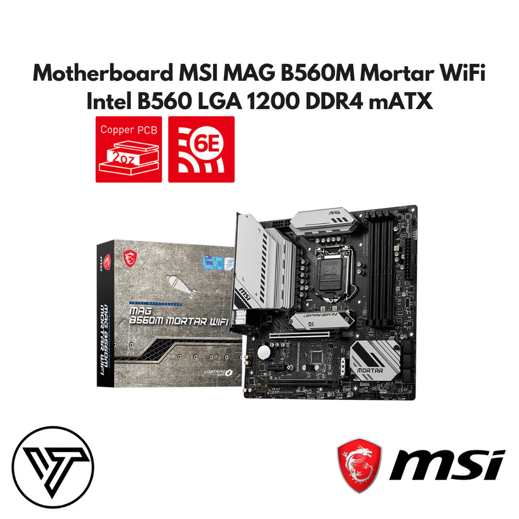 Jual Motherboard MSI MAG B560M Mortar WiFi Intel B560 LGA 1200 DDR4