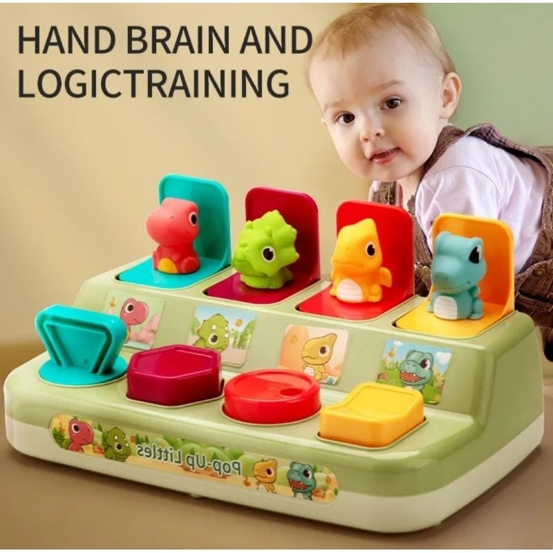 Jual [station] Kotak Edukasi Teka Teki Bentuk Dino Warna - Box Pop Up ...