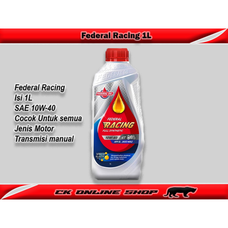 Jual Oli Federal Racing SAE 10W-40 Isi 1L | Shopee Indonesia
