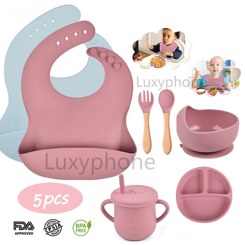 Jual Tempat Makan Bayi Peralatan Makan Bayi 1 Set Makan Bayi Silikon