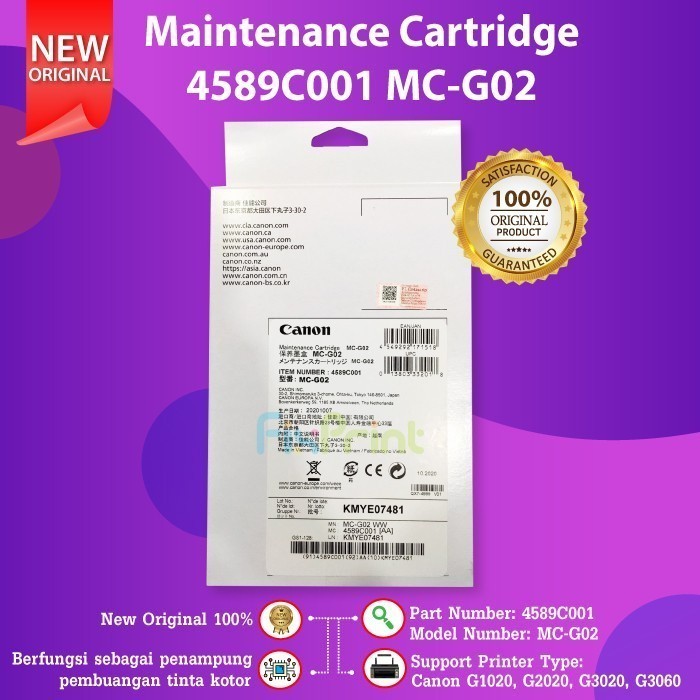 Jual Canon Maintenance Cartridge MC-G02 MCG02 Original G2020 G1020 ...