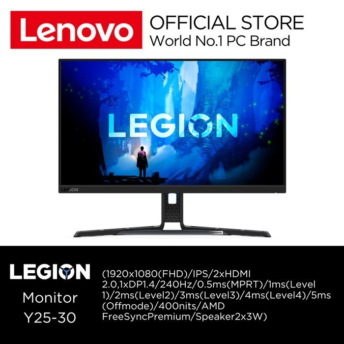 Jual Lenovo Monitor Legion Y25-30 FHD IPS 240Hz 0.5ms FreeSync 400Nits ...