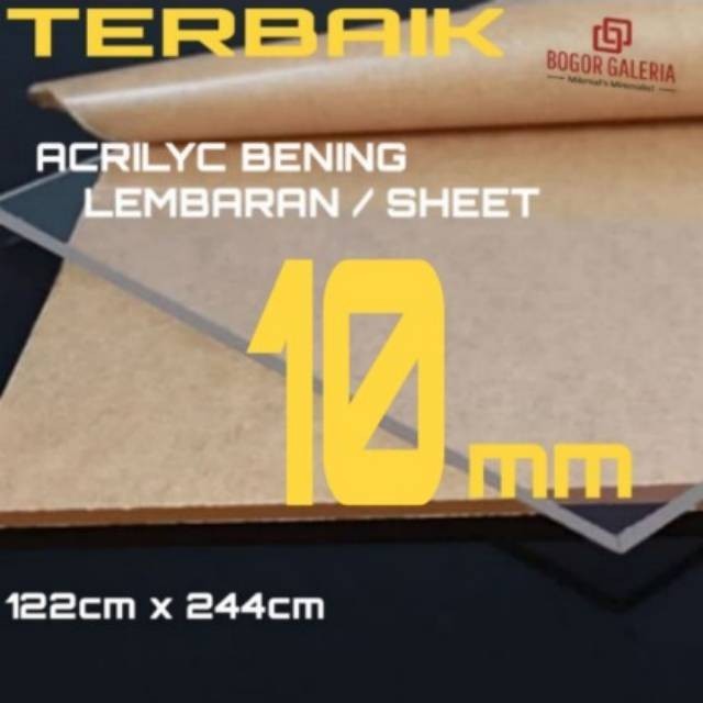 Jual Akrilik / Akrilik Lembaran / Custom Akrilik Lembaran 10mm Bening