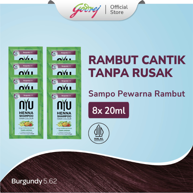 Jual NYU Henna Shampoo Hair Colour Burgundy - Sampo Pewarna Rambut - 2 ...