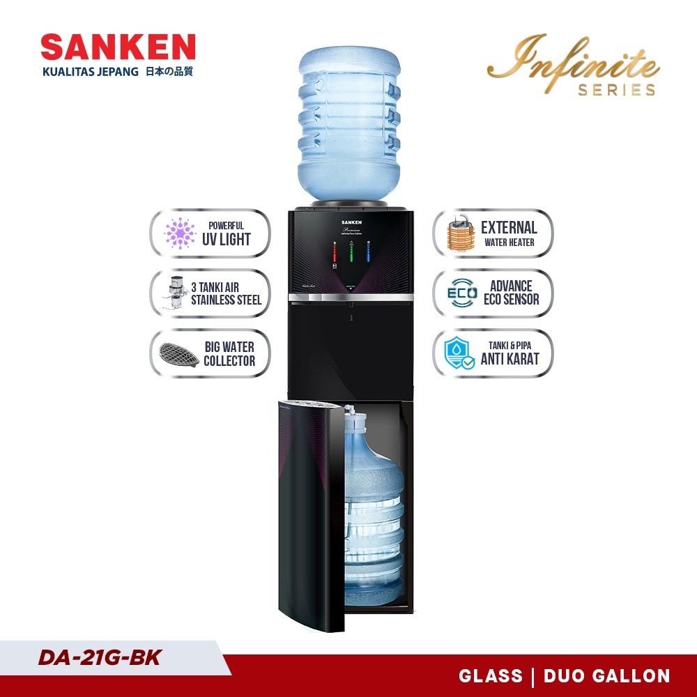 Jual Sanken Dispenser Duo Gallon DA-21G Dispenser Galon Bawah Atas ...