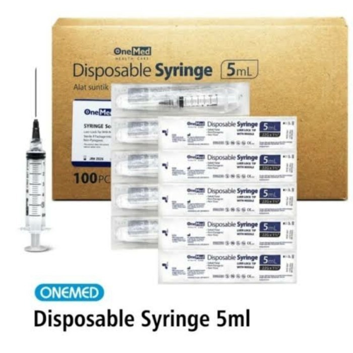 Jual Jarum Suntik Onemed Disposable Syringe 5 Ml Isi 100 Pcs Shopee Indonesia