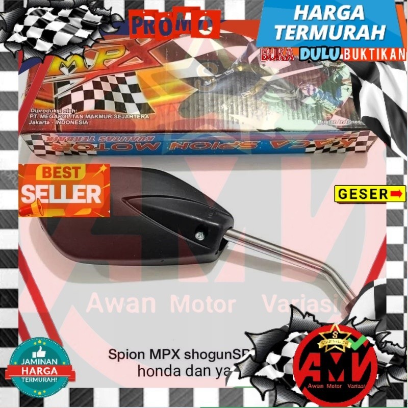 Jual Spion Motor Spion Standart Shogun Sp Tangkai Panjang Crom Drat