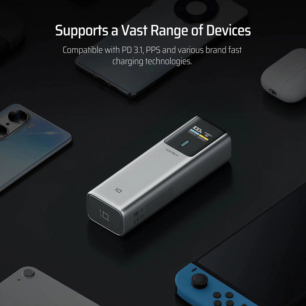 KiiP x Cuktech PB100P Power Bank 10000mAh 150W USB Type-C Fast Charging