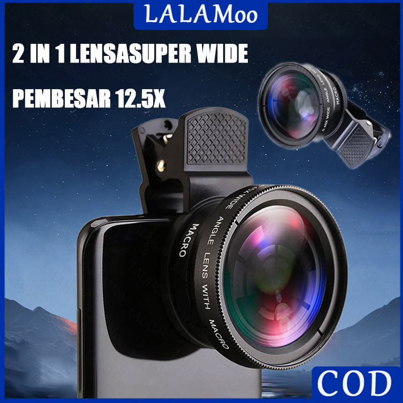 Jual 2 in 1 Lensa Kamera Eksternal / Super Wide Angle Lens+Macro ...