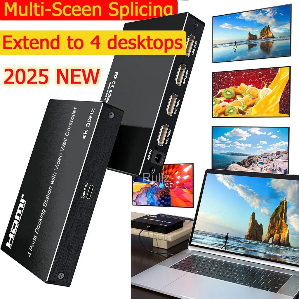 Jual 4K USB 3.0 To HDMI Multiple Display TV Splicer 1X3 1X4 2X2 3X1 4X1 ...