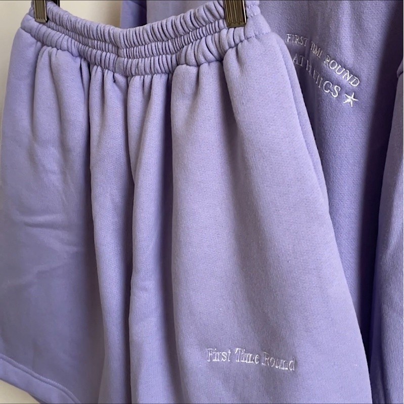 Jual First Time Round - Classic Sweatshorts - Lilac | Shopee Indonesia