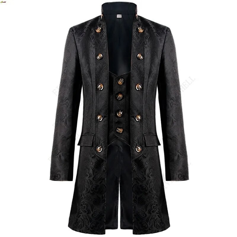 Manteau Trench Coat Gothique Steampunk Pour Femme - Style Vintage à Double Boutonnage, Long Et élégant