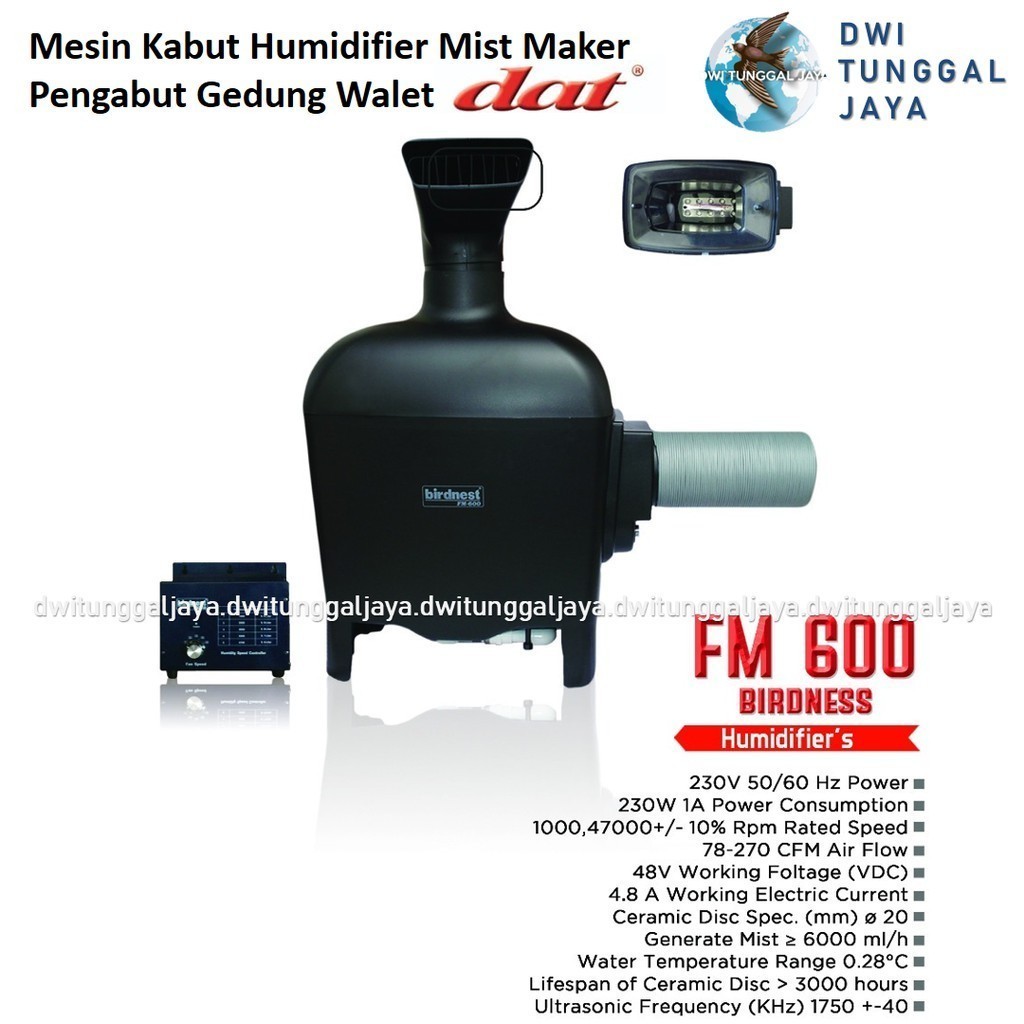 Jual Mesin Kabut Embun Humidifier Mist Maker Mata Gedung Rumah Burung Walet Birdnest Dat