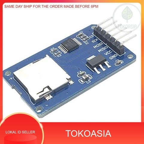 Jual Micro SD TF Card Adater Reader Module shield 6 Pin SPI Interface ...