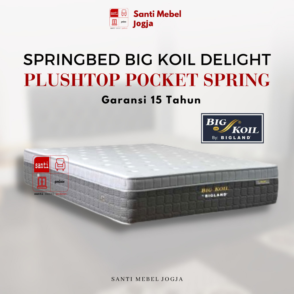 Jual Springbed Big Koil DELIGHT Plushtop Pocket Spring Garansi 15th ...