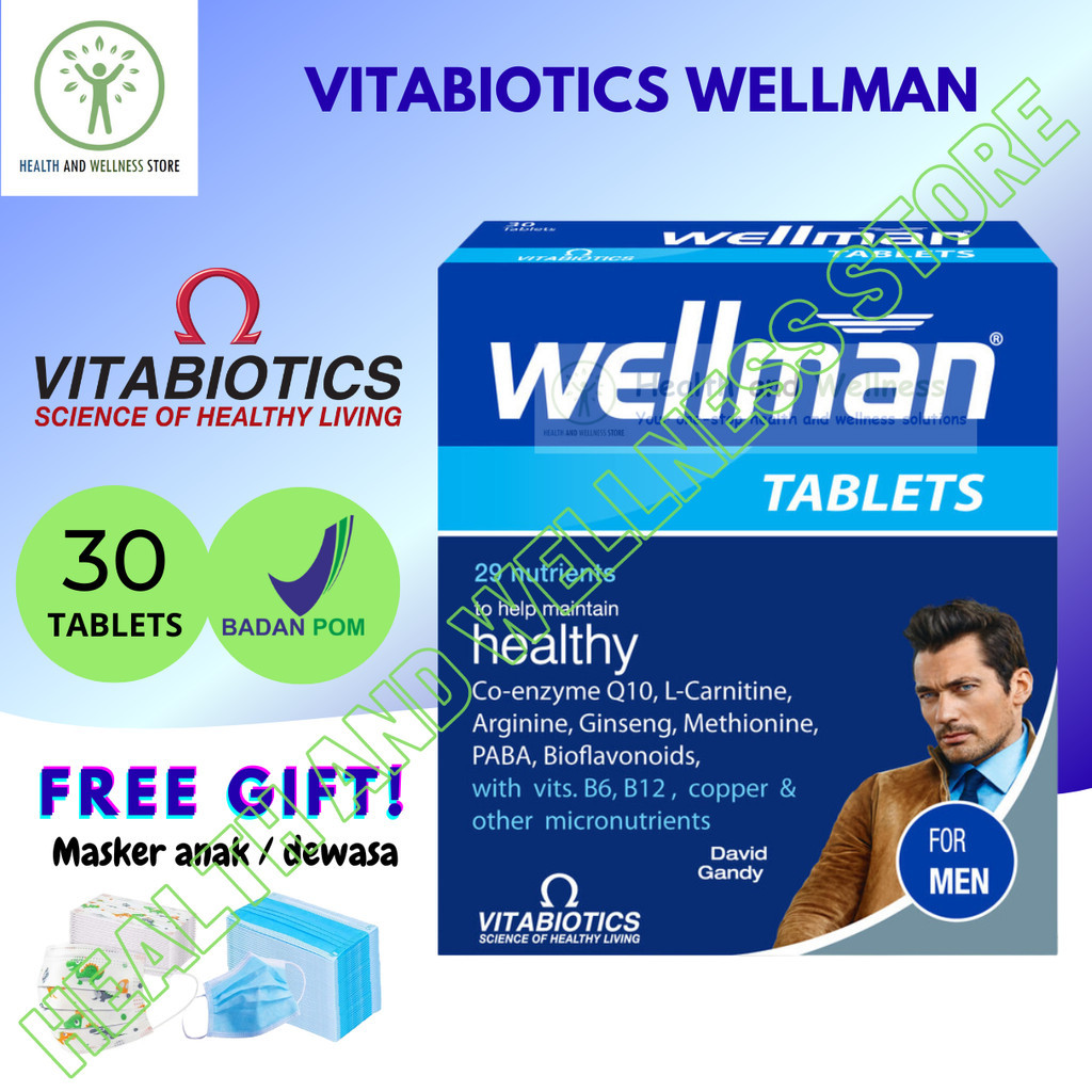 Jual VITABIOTICS WELLMAN 30 TABLETS MULTIVITAMIN | Shopee Indonesia