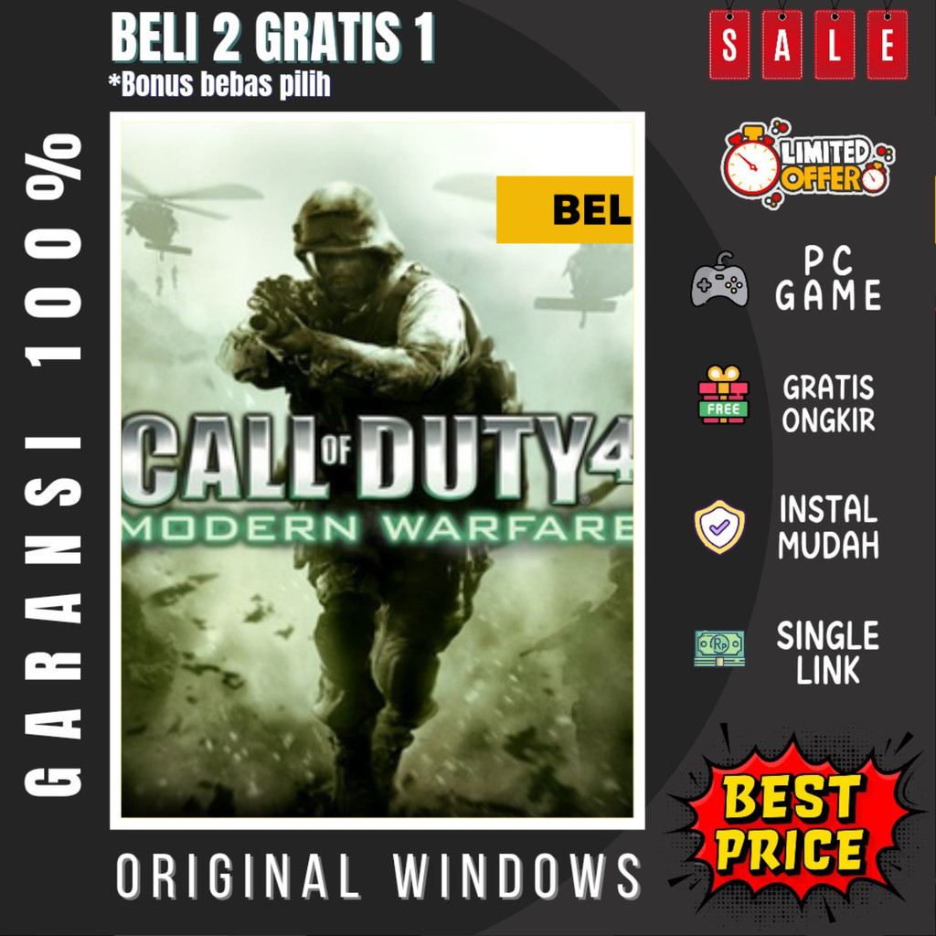 Jual CALL OF DUTY 4 MODERN WARFARE - GAME PC - GAME LAPTOP - PC GAMES ...