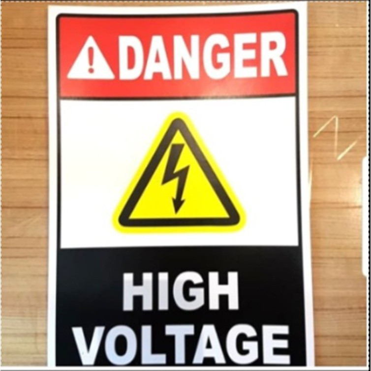 Jual SIGN STICKER K3 RAMBU SAFETY DANGER HIGH VOLTAGE UKURAN 15X20 CM ...