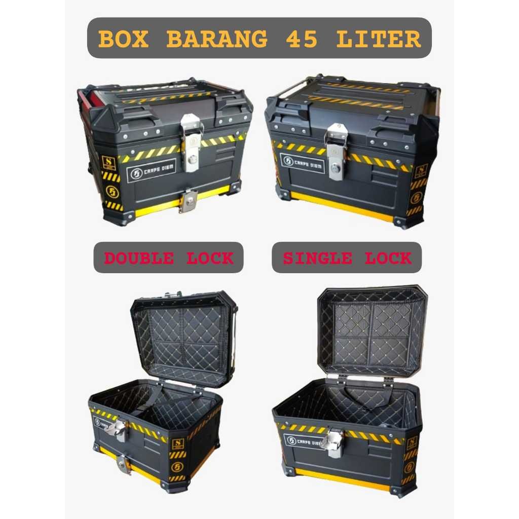 Jual BOX BARANG MOTOR KOTAK BESAR KAPASITAS 45 LITER REAR TAIL TOP BOX ...