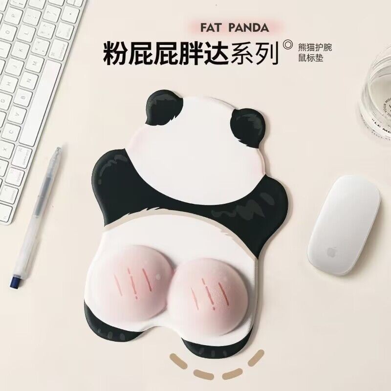 Jual Pink fart, panda mouse pad, wrist pad, cute girl computer, office ...