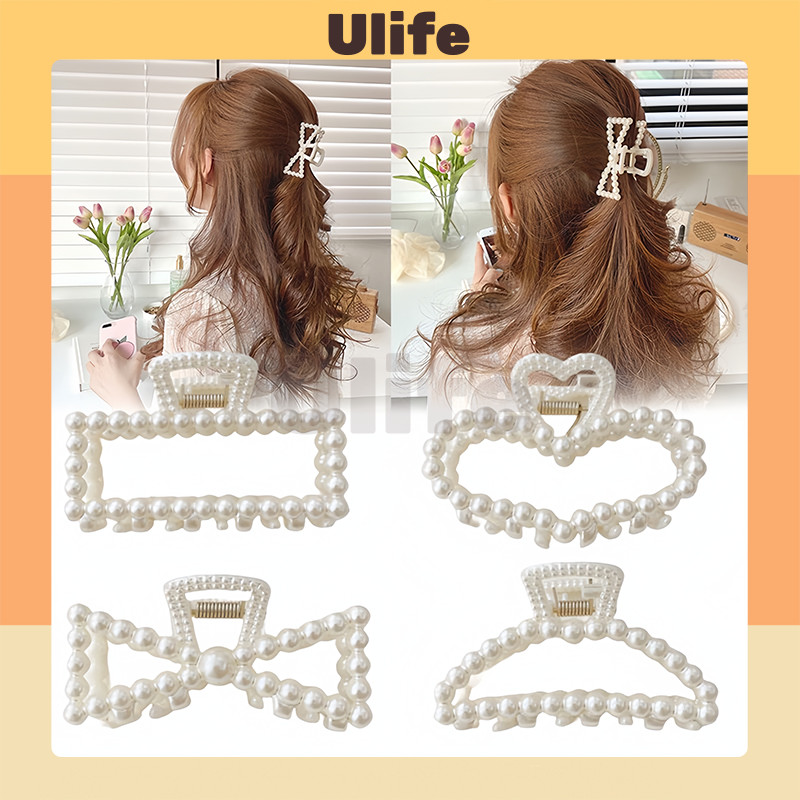 Jual Jepit Rambut Cakar Mutiara / Elegan Jepit Rambut Manik Manik ...