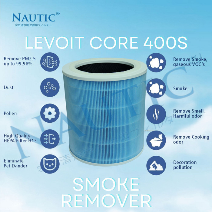 Filtre De Rechange Core 400S-RF HEPA 3 En 1 Compatible Avec Purificateur D'Air LEVOIT Core 400S