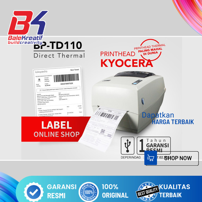 Jual Printer Thermal Printer Label Resi A6 BLUEPRINT TD110 | Shopee ...