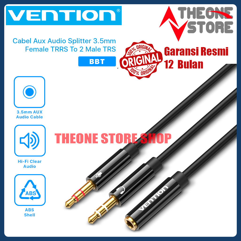 Jual Vention Kabel Splitter 2 Male To Female Jack Audio 3.5mm Audio ...