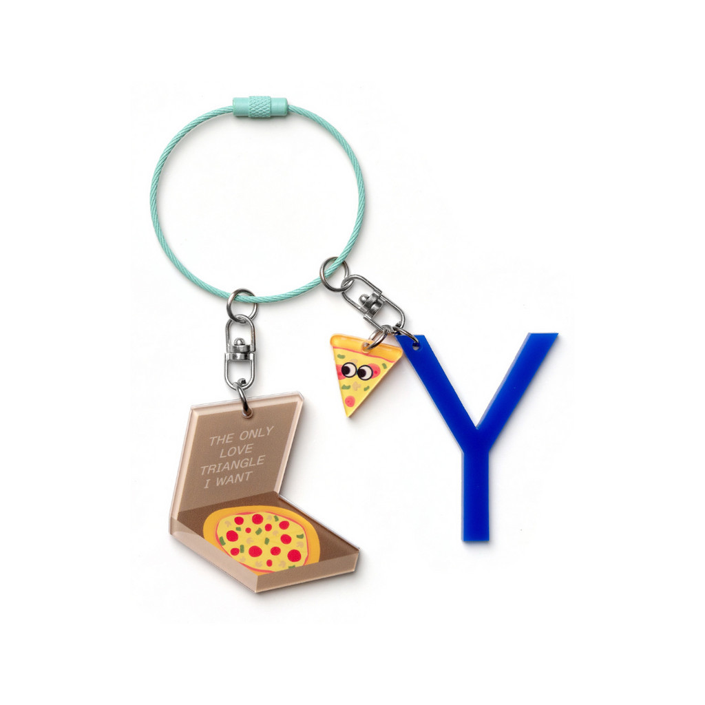 Jual Kanavaia Customizable Letter Acrylic Keychain - Set 18 (Pizza ...