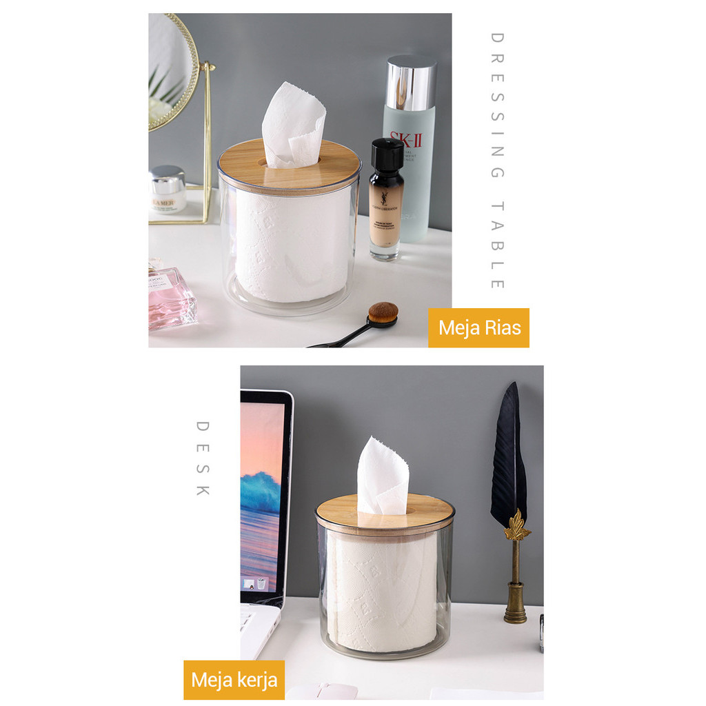 Jual Plus One - Kotak Tissue Tutup Kayu Roll 2in1 ( Tempel Dinding dan ...