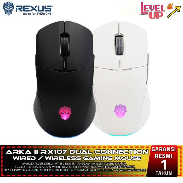 Jual Rexus Arka II / Arka 2 RX107 Wired / Wireless Gaming Mouse ...