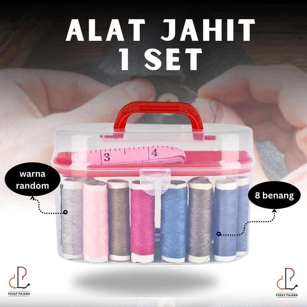 Jual Alat Jahit Set Jarum Benang Mini Box Peralatan Menjahit Pakaian Celana Kain Benang Sewing