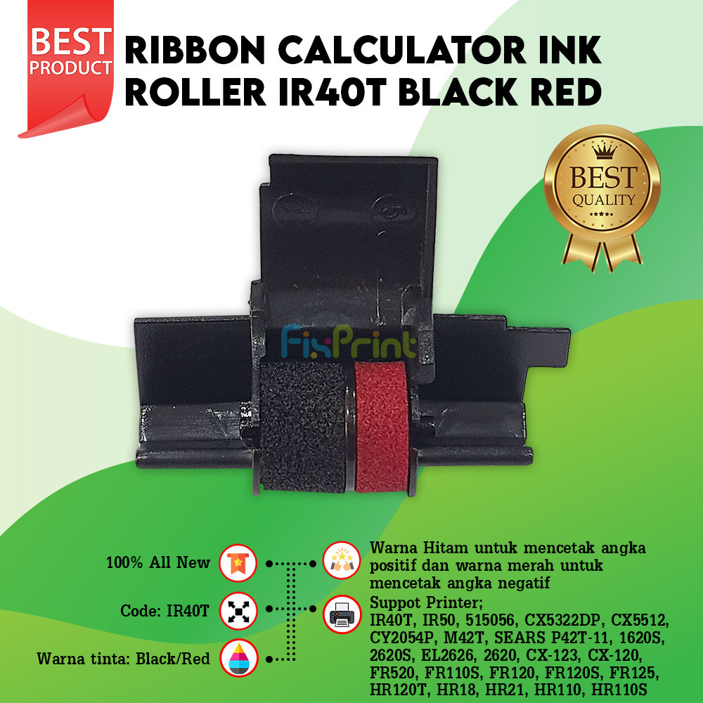 Jual Ink Roller IR40T Black Red Tinta Kalkulator IR-40T For Cas HR-110 ...