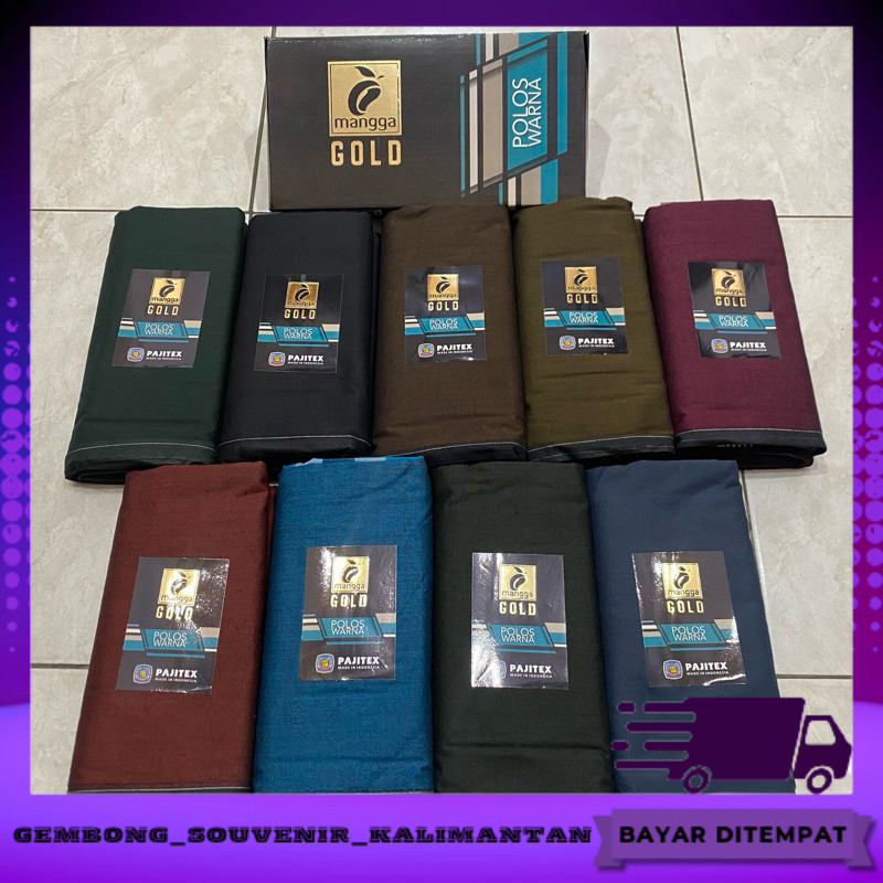 Jual SARUNG MANGGA GOLD POLOS WARNA TUMPAL Gembong Souvenir Kalimantan ...