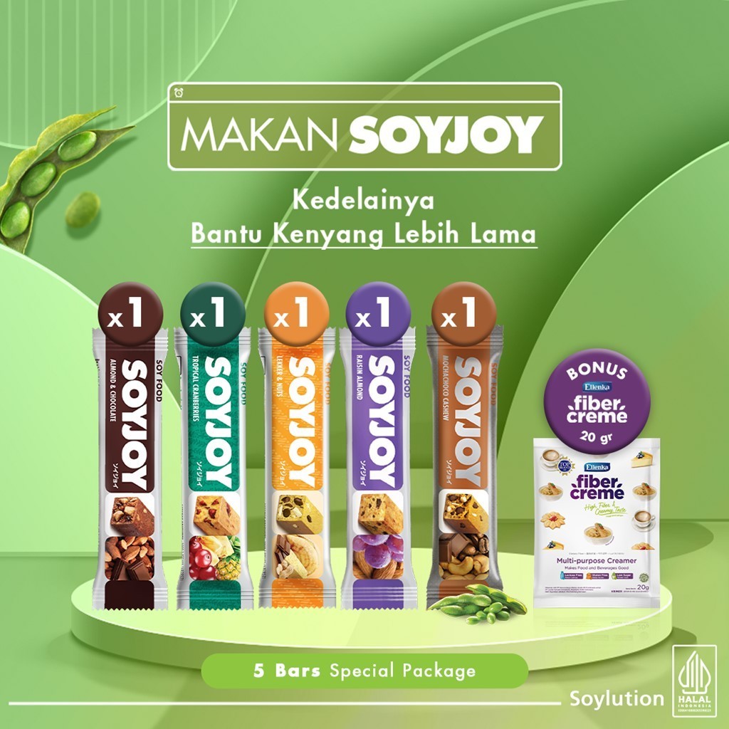 Jual SOYJOY Snack Bar Kedelai Mixed Variant - 5 Bar + BONUS ...